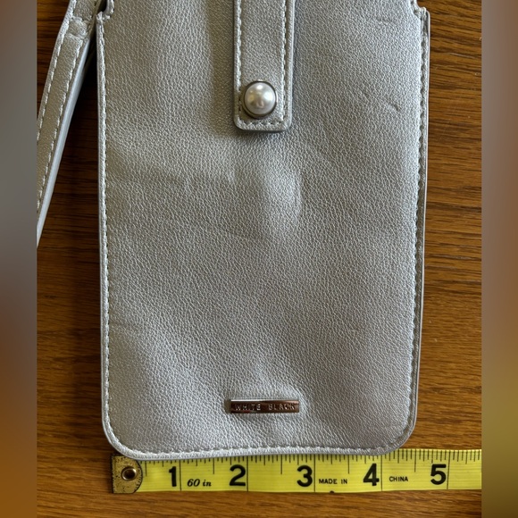 WHBM metallic silver crossbody & clutch phone bag - Picture 6 of 11